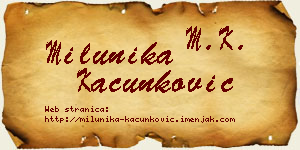 Milunika Kačunković vizit kartica